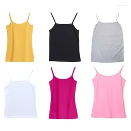 Women's Tanks Women Basic Solid Colour Sleeveless Camisole Neck For Tank Top Bottoming Sling Vest Undershirt