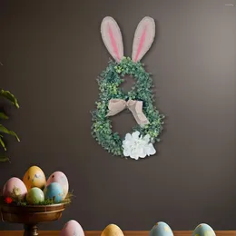 Decorative Flowers Easter Wreath For Front Door Outdoor Spring Decorations Gift Wall Hanging Ornament Festival Home Office Farmhouse