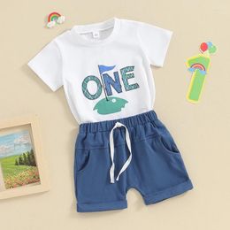 Clothing Sets Toddler Baby Boy Girl Golf First Birthday Outfit T-shirt And Shorts Set 1st Cake Smach Clothes