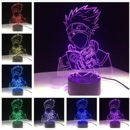 Anime Naruto Kakashi Hatake Figure Kids Bedroom Decoration Table Cafe Office Lamp Night Light Boys Child Kids Thanksgiving Festiva249U