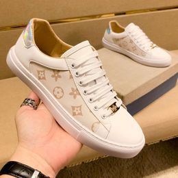 Luxury Designer Mens Shoes Little Bee White Board High Version Leather Casual Womens Trainers MMJL