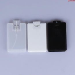 20ml Empty Cards Plastic Sprayer Perfume Bottles Clear White Black Portable Pocket Spray Atomizer Containers 50pcs/lotgoods Fffka