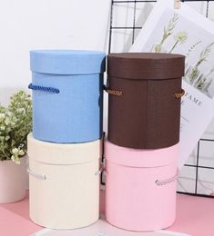 1Pc Round Flower Paper Boxes Hold The Bucket Gift Packaging Box Party Gift Box Candy Bar Party Wedding Storage15528798