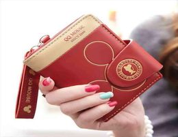 Cartoon Wallet Women Short Purse Money Bag Zipper Hasp Coin Cute Mouse Small For Girl Card Holder Carteira1675876