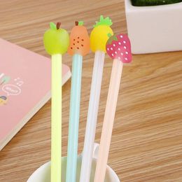 Pcs/lot Creative Fruit Gel Pen Cute 0.5mm Black Ink Neutral School Writing Supplies Promotional Gift