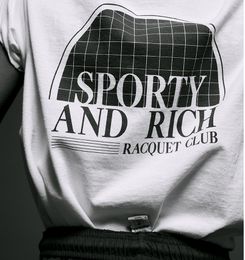 2024ss New Sporty Rich Designer T-Shirt Women Fashin Tennis Racket Letter-printed Tshirt 100% Cotton Casual Pullover Sports Top Women's Beach Tees
