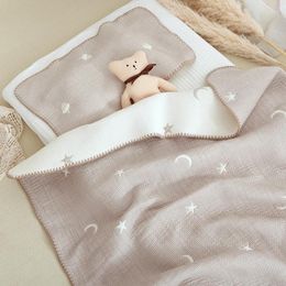 Blankets Spring Baby Blanket Kids Bedding Infant Bear Moon Star Pillow Cartoon Embroidery