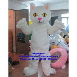 Mascot Costumes Mascot Costumes White Cat Kitten Mascot Costume Adult Cartoon Character Outfit Suit Closing Ceremony Customers Thanks Meeting Zx1226