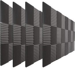72 Pack Acoustic Foam Wedge Soundproof Home Theatre Recording Studio Acoustical Treatment Sound Absorption Sponges Wall Panels 1262Q