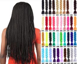 Jumbo Braiding Hair synthetic Kanekalon Hair Pure Colour Crochet Braids Premium High Temperature Fibre hair 4859941