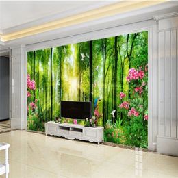 3d Wallpaper beautiful forest flowers living room bedroom decoration premium wall paper298N