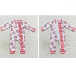 Girl Dresses Wholesale Born Toddler Christmas Santa Flower Plaid Pink Lace Zipper Long-sleeved Onesie For Boys Girls Matching Rompers