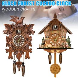 Wall Clocks German Black Forest Cuckoo Clock Retro Nordic Style Wooden FOU99287i