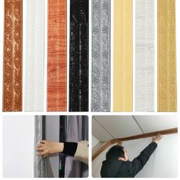 Wall Stickers Fashion 3D Self Adhesive Waterproof Border Skirting Baseboard Wallpaper Ceiling Decorative Strip Home DecorWall258L