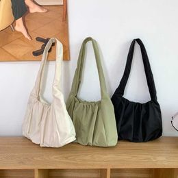 HBP Non-Brand New product Fashion pleat design shoulder bags for women luxury handbags large capacity soft Nylon bag