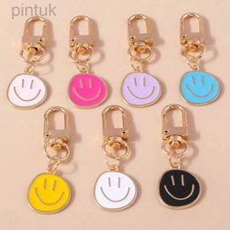 Keychains Lanyards Cute Smile Face Keychain Emoticon Key Rings Pendants for Men Women Key Holder Handbag Charms Pendants DIY Jewellery Gifts ldd240312