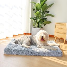Kennels & Pens Plush Large Dog Bed Sleeping Mat Memory Foam Pet Orthopedic Washable Cushion Anti-Slip Matteress For Cats Dogs Supp311V