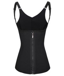 Women Body Shaper Neoprene Fabric Zipper Hook Double Fixed Adjustable Shoulder Straps Waist Trainer Corset Cincher Slimming Shap5530382