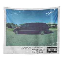 Tapestries Good Kid M A A D City Kendrick Lamar Tapestry Wall Hanging Art for Bedroom Living Room Decor College Dorm Party Backdro253J