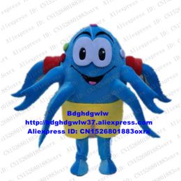 Mascot Costumes Blue Octopus Devilfish Octopi Cuttlefish Inkfish Sepia Squid Calamary Mascot Costume Adult Character Live-dressed Cute Zx1568