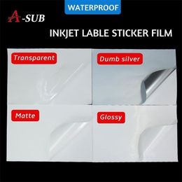 50pcs Adhesive Paper sticker film Waterproof PP PET A4 Laser Inkjet Printer Copier Craft Paper Label Matte Clear Surface film 2010284t