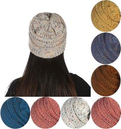 Women Knitted Beanie Hat 26 Colors Soft Stretch Cable Knit Winter Warm Skull Beanie 30pcs OOA38361793140