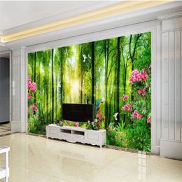 3d Wallpaper beautiful forest flowers living room bedroom decoration premium wall paper2381