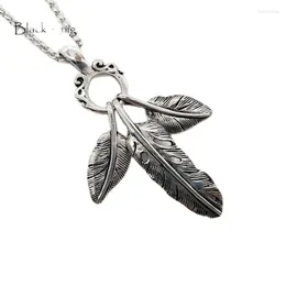 Pendant Necklaces Black Knight 3pcs Stainless Steel Eagle Feather Necklace Vintage Silver Color Style BLKN0724