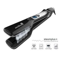 Steam Hair Straightener Professional Flat Iron Straightening Brush Electric Heating Ceramic 240305