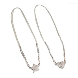 Pendant Necklaces Charm Necklace Sparkling Zirconia Star And Hearts Choker Clavicle Chain Magnet Women Party Dropship