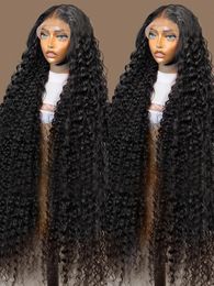 40 46 50 Inch 360 Glueless Full Lace Wig Water Curly Human Hair Wigs Deep Wave 13x6 HD Lace Frontal Wig for Women Preplucked Wig