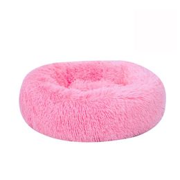 Cat Winter Dog Kennel Puppy Mat Round Pet Lounger Cushion For Small Medium Large Dogs Pet Bed Warm Fleece Dog Bed247U