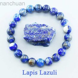 Bangle Real 5A Natural Lapis Lazuli Stone Beads Bracelet Homme Elastic High Quality Energy Healing Jewellery for Women Gift for Boyfriend ldd240312