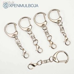 Keychains Lanyards 5-10pcs Lobster Clasp Key Ring 57mm Keychain C shape Clasps Connector Hook For DIY Jewellery Making Finding Key Chain Accessories ldd240312