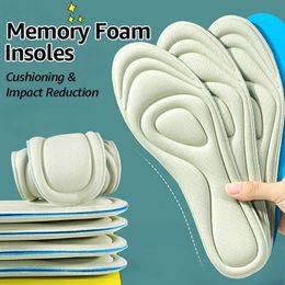 5 Pairs Memory Foam Insoles for Shoes Womens Sweat Absorption Massage Sport Insole Feet Orthopaedic Sole Accessories Pads Men 240304