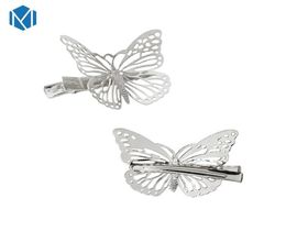 2 PiecesSet Hollow Sliver Butterfly Hair Clips For Girls Retro Barette Hairpins Vintage Fashion Acessorio Para Cabelo6698124