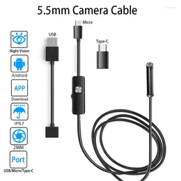Industrial Endoscope Camera IP67 Waterproof 5.5mm Borescope Endoscopy 6LED Adjustable For Android Phone PC Type-C