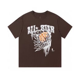 Men Designer Tee Basketball Puff Print T Shirt Summer Street Skateboard Short Sleeve Tshirt 24ss 0312