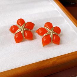 Stud Earrings Bilincolor Resin Flower Vintage For Women