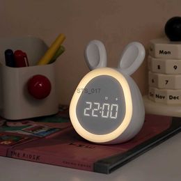 Other Clocks Accessories Kids Cute Rabbit Alarm Clock With Night Light Stepless Dimming Led Digital Alarm Clock For Boy Girls Intelligent Programme ControlL2403