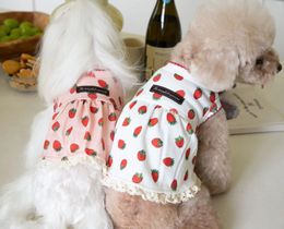 Dog Apparel Super Cute Strawberry Dress With Lace Pet Clothing Lovely Clothes Cat Teddy