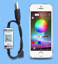 Mini LED RGB Bluetooth Controller For 5050 3528 LED Strip Light USB DC 524V Phone App Control Smart Dimmer5581492