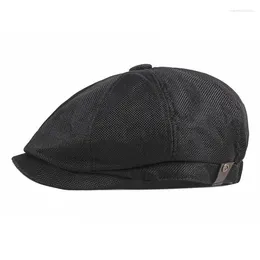 Berets 2024 Polyester Four Seasons Mesh Sboy Caps Flat Peaked Cap Men And Women Painter Beret Hats