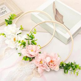 Decorative Flowers Fashion Simulation Wreath Wedding Round Bride Hand-held Garlands European Style Door Hanging Artificial Flower Pography