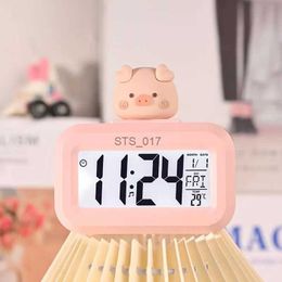 Other Clocks Accessories Mini Music Digital Alarm Clock with Backlight Temperature Week Month Date Display Snooze Desktop Table Clocks 12/24H LED ClockL2403