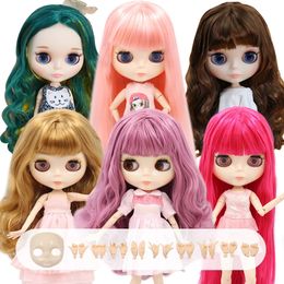 ICY DBS Blyth Doll Joint Body 30CM BJD Toy White Shiny Face and frosted Face with Extra Hands AB and Panel 16 DIY Fashion Doll 240229