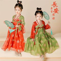 Stage Wear Ancient Chinese Traditional Costume Hanfu Children Summer Cute Loose Embroidery Girl Fairy Dresses Party Dress