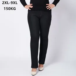 Women's Jeans High Waisted Slim Fit Female Stretched Plus Size 150KG 6XL 7XL 8XL 9XL 5XL Lady150KG Denim Pants Oversized Women Trousers