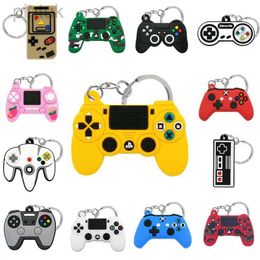 Keychains Lanyards Game Machine Keychain Keyring Cute Gamepad Boy Joystick Key Chain PS4 Game Console Keychains Bag Car Hanging Ring Accessories ldd240312