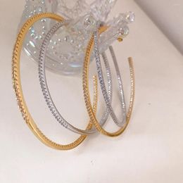 Dangle Earrings Brass Zircon Huge Size Statement Hoop Women Jewelry Punk Designer Runway Rare Simply Gown Boho Japan Korean